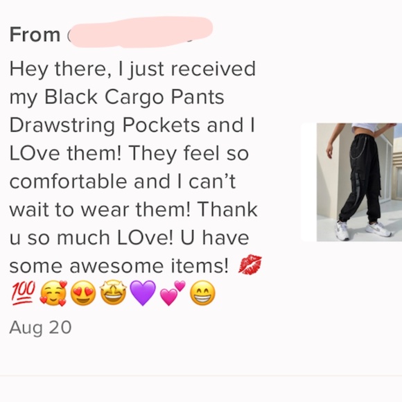 Black Cargo Pants Drawstring Pockets - Picture 7 of 8